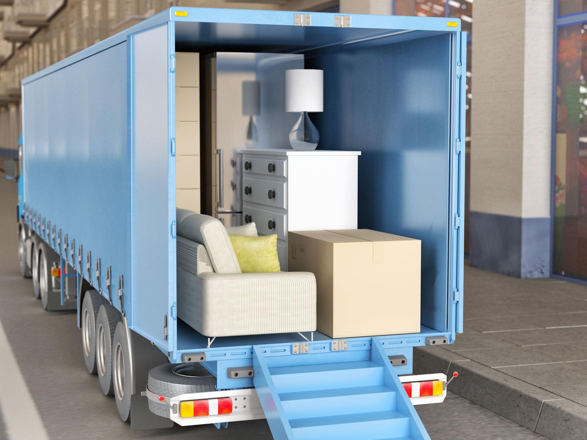 Moving house and loading van